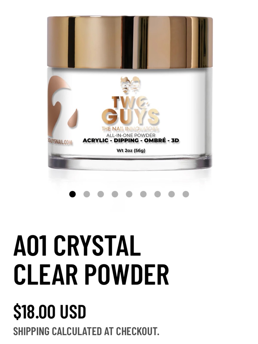 Two Guys A01 Crystal Clear Nail Powder